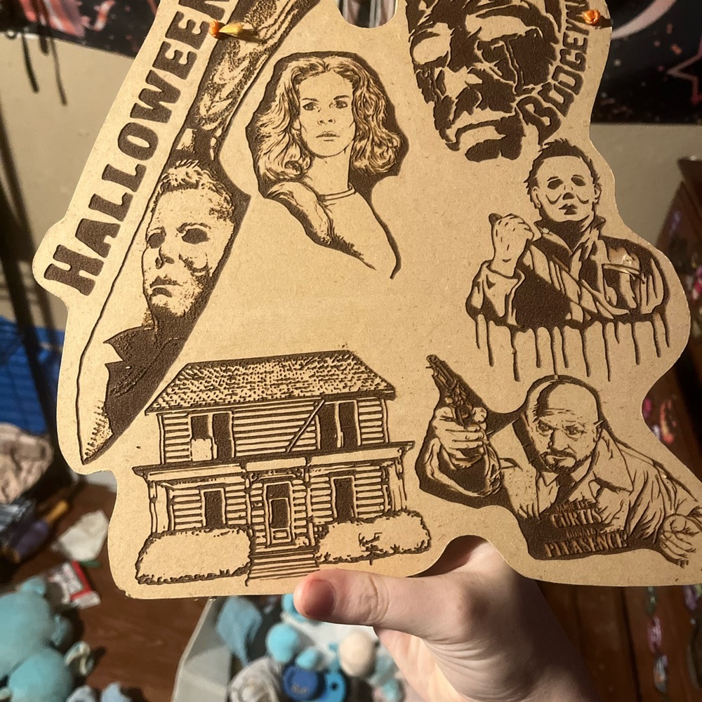 Halloween Horror Movie Wooden Plaque